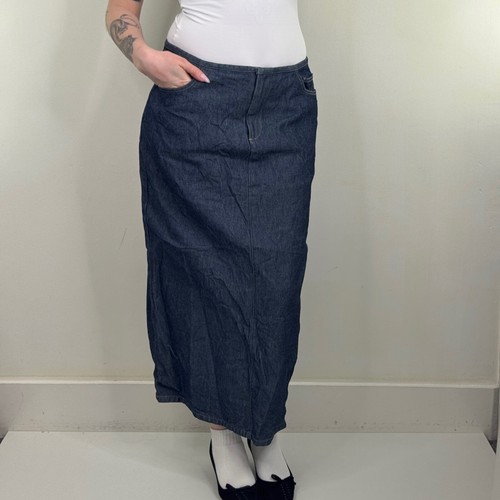 Y2k vintage denim maxi - y2k,