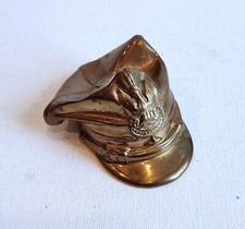 Vintage Metal Brass Casting PAPERWEIGHT Military Hat Cap Rogatywka Poland 1930s