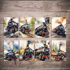 Vintage train card toppers for - train,