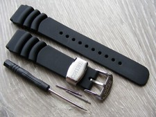 For Seiko 20mm Black Watch Strap Prospex Divers Tuna  Rubber Monster Alpinist