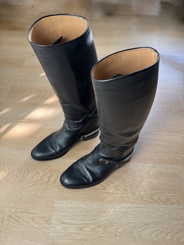Men leather riding boots - leather,
