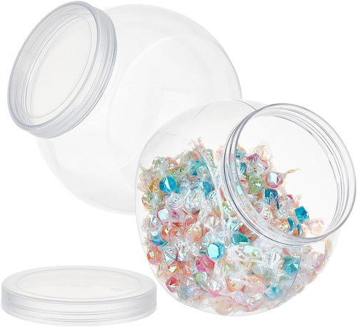 2pcs round plastic - plastic, jars