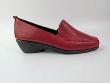 TLC Red Leather Low Wedge Slip