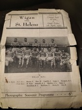 RARE PIRATE PROGRAMME M WALKER WIGAN V ST HELENS @ CENTRAL PARK 7TH APRIL 1950
