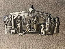 Vintage JJ Pewter Nativity