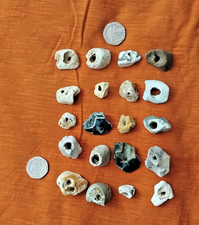 Twenty Mini Natural Hag Stones. Pagan/wicca/wishes/holey/lucky stones