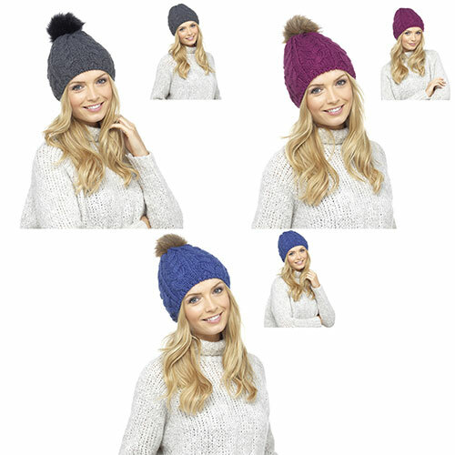 Ladies winter warm bobble - bobble, hat