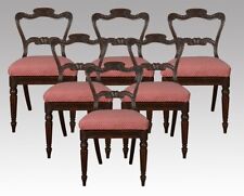 Set of Six George IV Simulated Rosewood Dining Chairs | Elegant Carved Backs