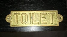 Vintage Brass Toilet Sign-