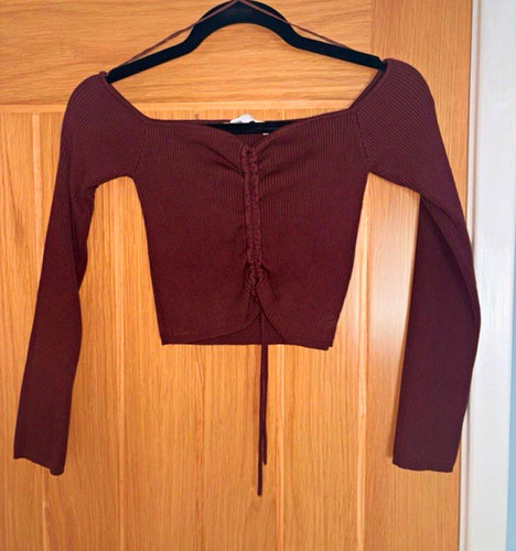 Zara brown ribbed ruched - brown,