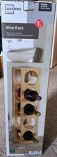 Bamboo Wooden Free Floor Standing Wine Rack Bottle Holder Organizer 5 Bottle