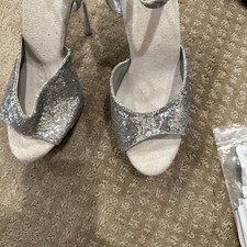 7" Clear White Platform Heels