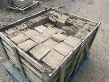 CLEARANCE Approx 400pcs 150 x 150 x 30-50mm Raj Green cobble setts REF 287