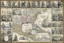 Pirate map poster vintage art - pirate,