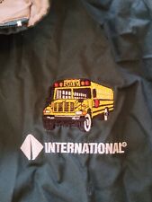 Vintage 90s International School Bus Windbreaker Skoolie XL Forest Green
