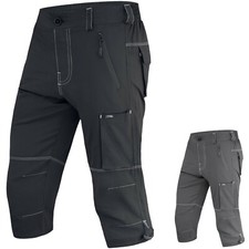 Briskbike Mens Cycling Downhill 3/4 Shorts MTB Mountain Bike Long Cycling Short