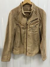 Tom Wolfe Jeans Military Jacket, size Large Washed Brown Beige