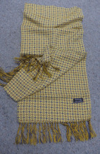 Vintage Tootal Men's Scarf - Made in England - Mustard Yellow Geometric Pattern