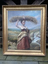 Antique oil painting of a Girl