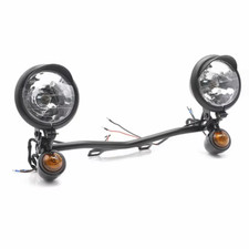 Motorcycle Black Turn Signal Driving Spot Light Bar Fog Lamp Set 12V