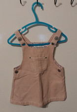 Zara Corduroy Pinafore Dress 12-18 Months Baby Girls Dusty Pink Snap Buttons
