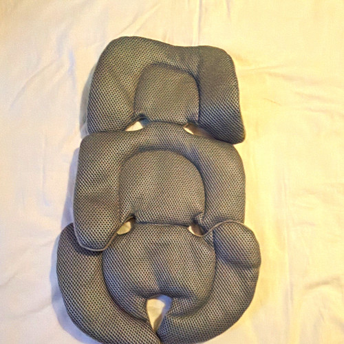 Grey baby car seat - car, head