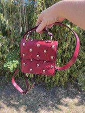 Iconic Zara Red Faux Leather Beetle Bug Crossbody Bag / UK seller