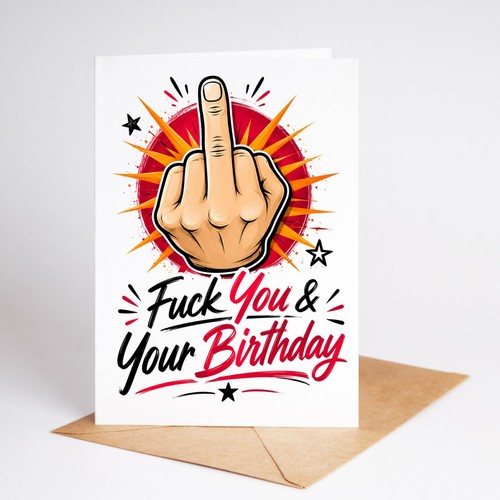 Funny birthday card rude - card,