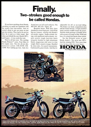 1973 honda 250 125 - honda, mt-250