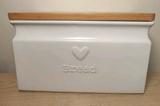 Heart Bread Bin White Ceramic
