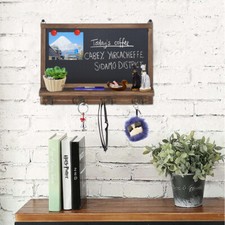 Kitchen Chalk Board Vintage Wall Blackboard Shabby Chic Notice Memo Rustic Hooks