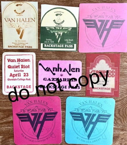 Van halen backstage pass - halen  backstage,