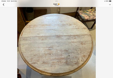 Grange round extendable wooden pine table