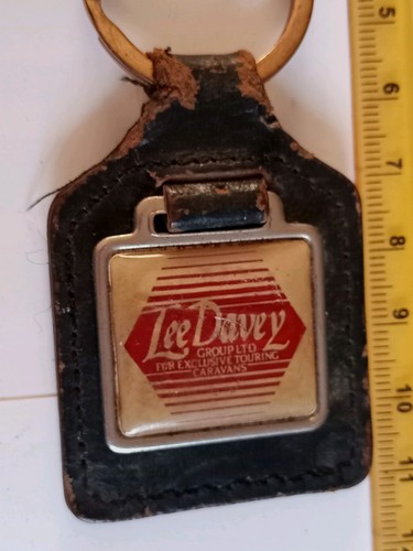 Vintage old keyring leather - keyring,