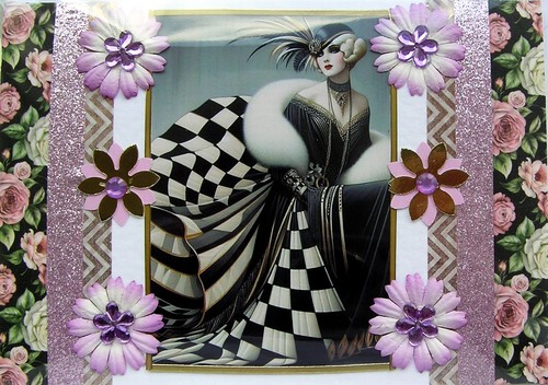 Art deco style lady - art, black