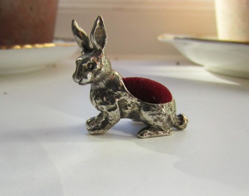 Pin cushion rabbit sterling - pin,