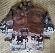 Radish Countrywear Brown Full Zip Horse Design Fleece UK L