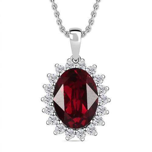 Red austrian crystal pendant - crystal, &