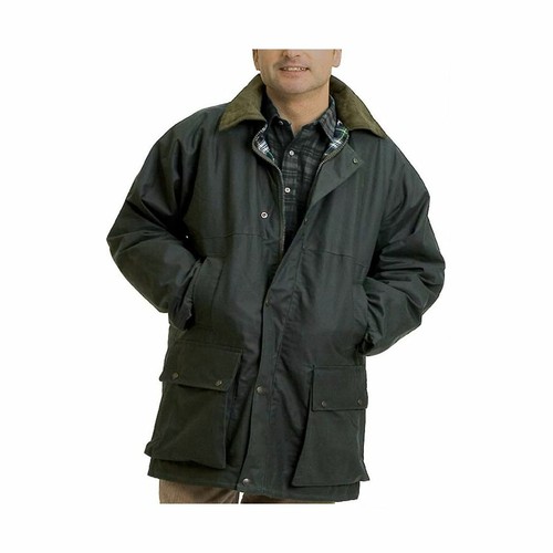 Mens classic wax jacket green - wax,