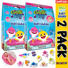Baby Shark Slime Gelli Baff Pink 300g with 3D stickers Zimpli kids Bath Toy 2Pk