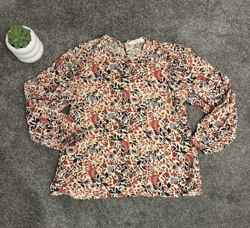 Floral blouse red and beige - floral,