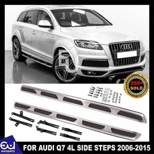 FOR AUDI Q7 SIDE STEPS RUNNING BOARDS BARS GUARD 2006-2015 4L 100% BRUSHED STEEL