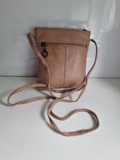 LUCA BOCELLI DESIGNER WOMENS BEIGE LEATHER SHOULDER CROSSBODY  SATCHEL HANDBAG