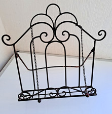 Vintage Cook Book Stand Rustic Cast Iron Metal Kitchen Recipe Stand Holder Used