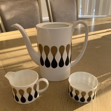 Vintage (1968) Bone China Wedgwood Susie Cooper Diablo Coffee Set 36A
