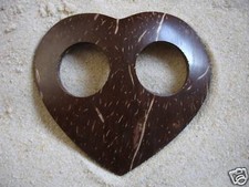 NEW COCONUT SHELL SARONG BUCKLE FASTENER CLIP TIE BEACH TOGGLE PAREO HEART / sbh