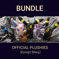 LOT Genuine Espeon Umbreon Eevee Pokemon Center WCT Plush RARE Soft Toys