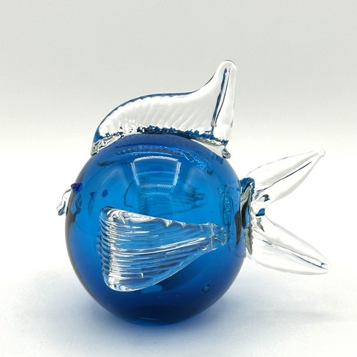 Blown art glass puffer fish - art,