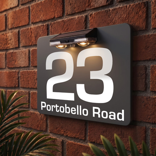 Floating house number sign - floating,