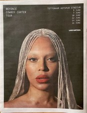 Beyoncé Cowboy Carter Live Tour Ad 2025 Original News Advert Poster Page 14x11”